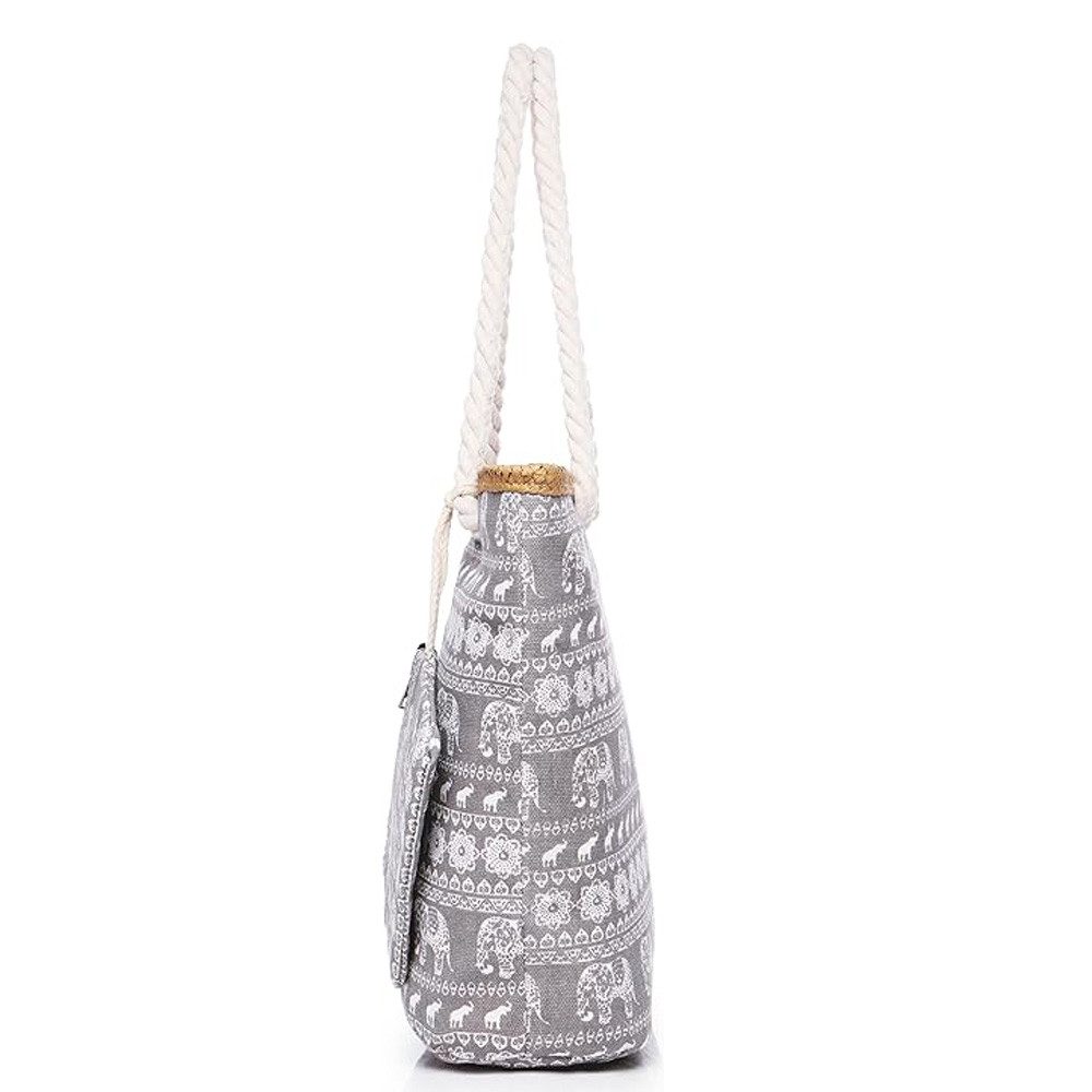 Coonoor Strandtasche Badetasche Familie Strandtasche Damen mit Reißverschluss, Faltbar Umhängetasche Tragetasche Shopping Bag Reisetasche