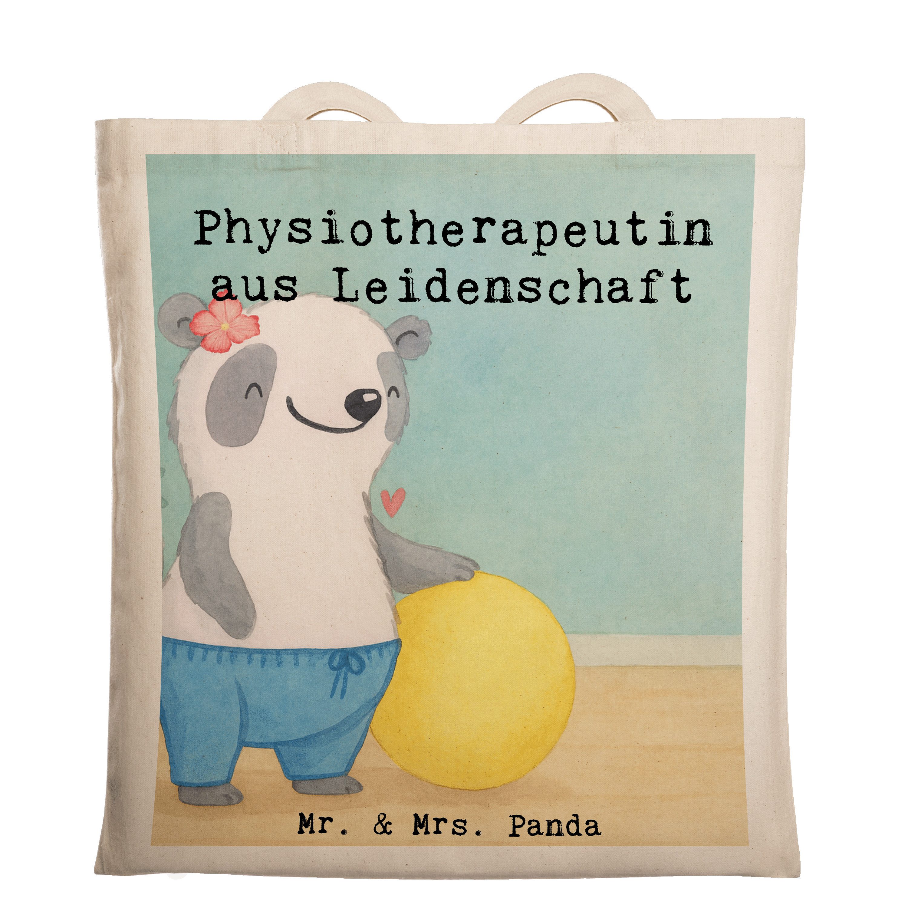 Mr. & Mrs. Panda Tragetasche Physiotherapeutin Leidenschaft Design, Stoffbeutel, Weiß, Stoffbeutel (Packung), schultertasche baumwolle Unitasche Alltagstasche