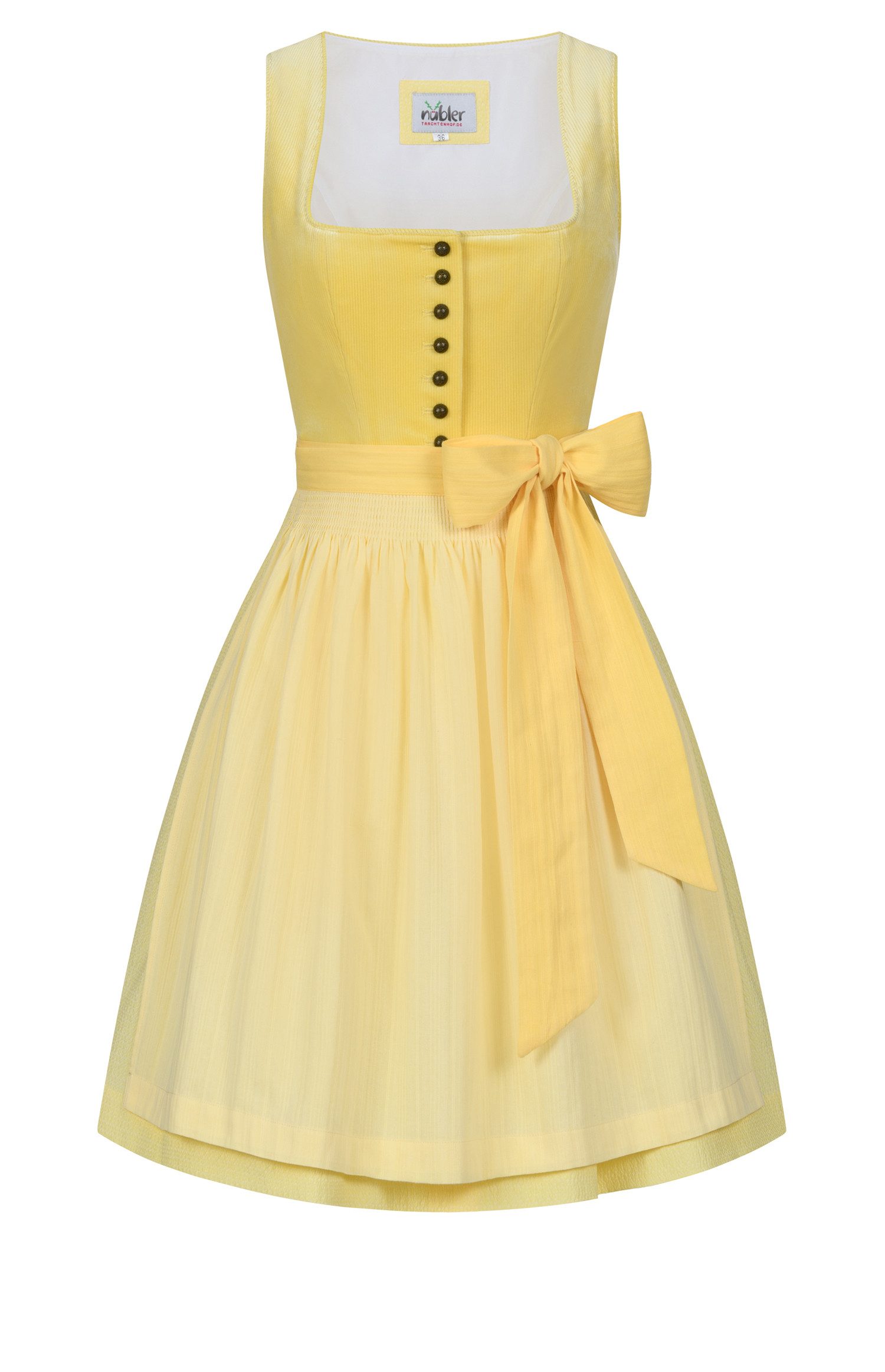 Nübler Dirndl Mini Dirndl Fleur in Zitronenfalter von Nübler - Rocklänge 60 cm
