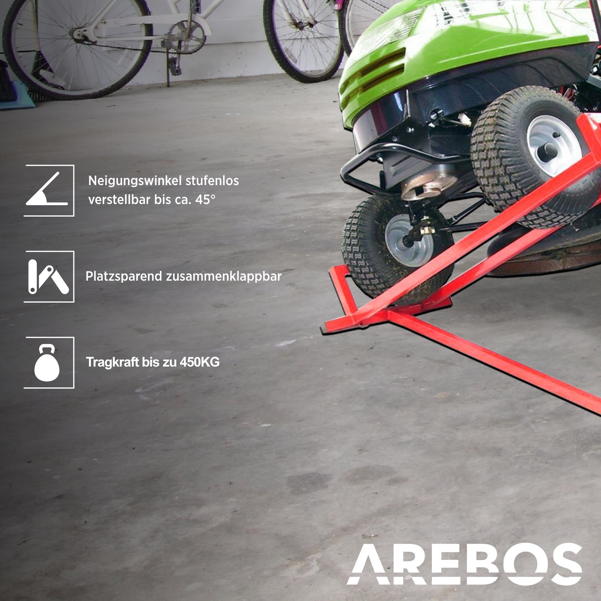 Arebos Rasentraktor Hebevorrichtung, Hebebühne, Aufsitzmäher, Reinigungshil günstig online kaufen