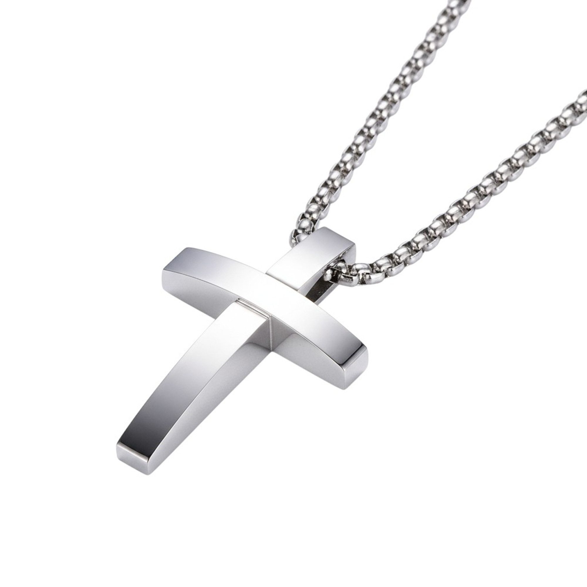 KARMA Kette mit Anhänger Herrenkette mit Kreuz aus Edelstahl (lange Haltbar günstig online kaufen