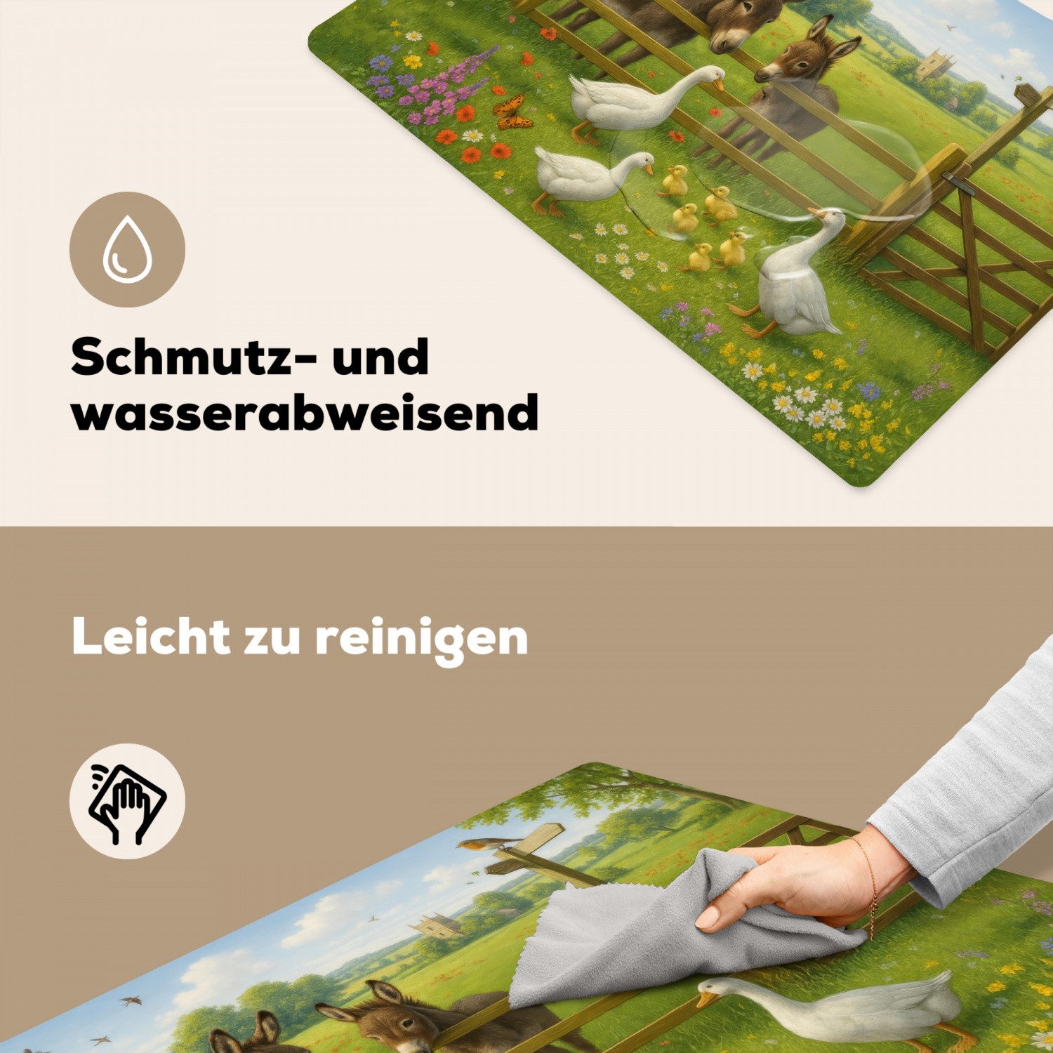 MuchoWow Platzset Nature's Charm - Ländlich - Tiere, (6-St), Platzsets, Tischset, Abwaschbar, Tischsets, Platzdeckchen – Bild 5 von 5