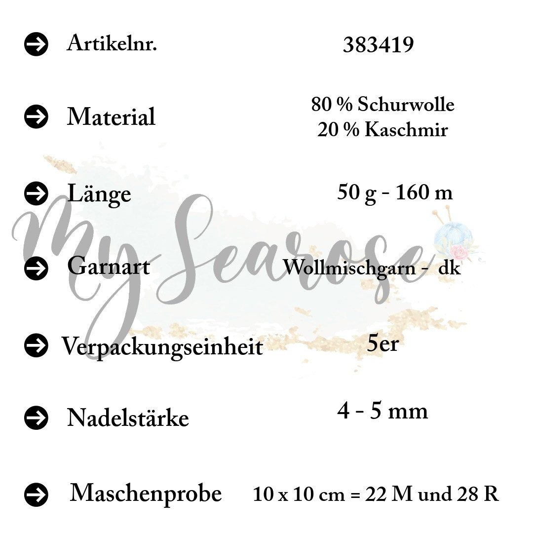 Rico Design 5 x RICO LUXURY MERINO SUPERCASH DK Häkelwolle