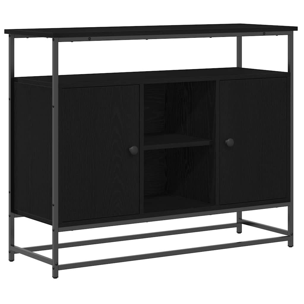vidaXL Sideboard Sideboard Schwarz Eichen-Optik 100 x 35 x 80 cm Holzwerkstoff (1 St)