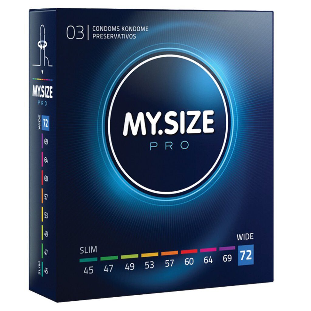 MY.SIZE Einhand-Kondome MY.SIZE PRO 72 3er, 1 St., Hauchdünn, vegan, Allergenarm