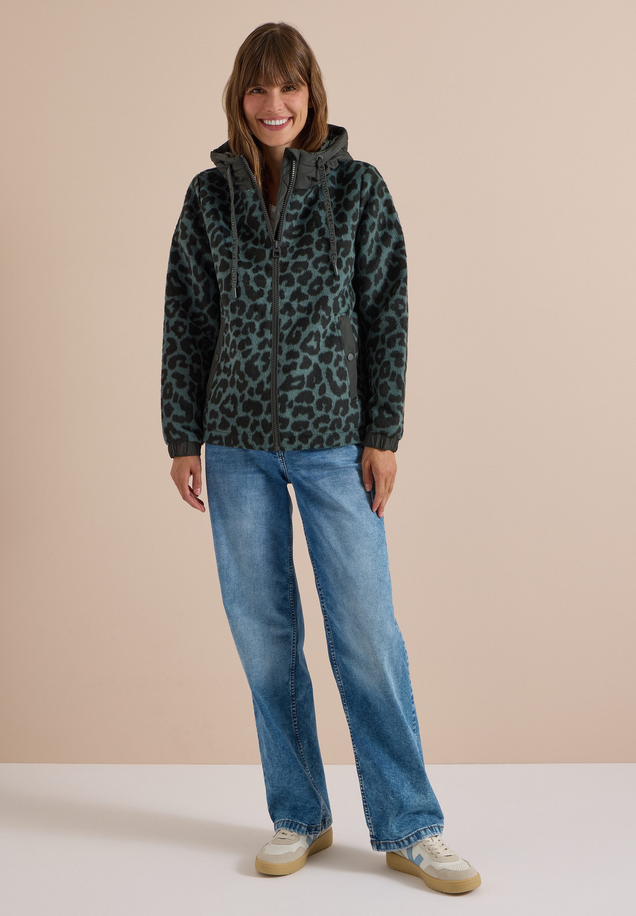 CECIL Fellimitatjacke mit Leomuster