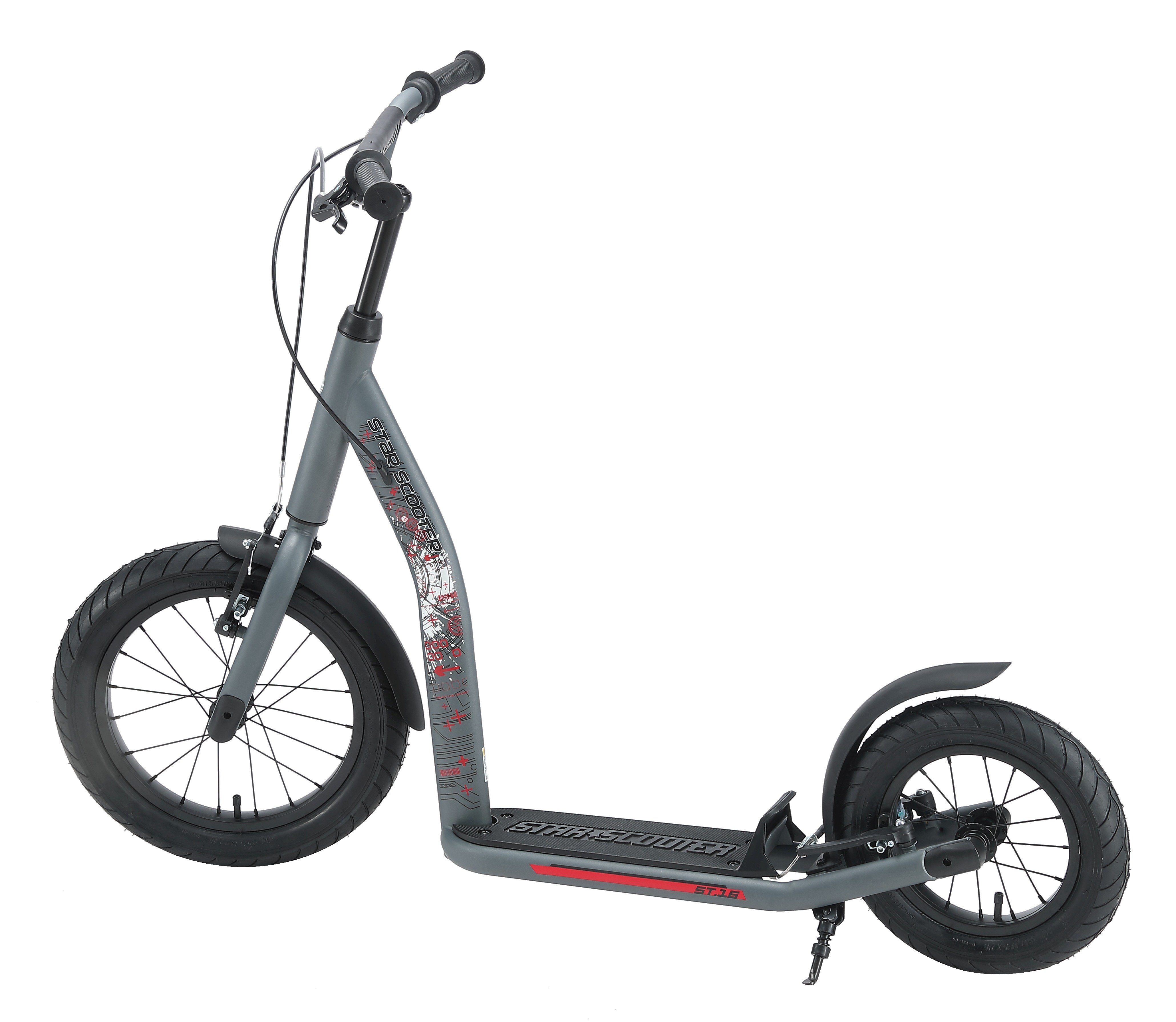 Star-Scooter Cityroller 16 Zoll, ab 8 Jahre, Kinder City Roller ab 140 cm, Jungen, Mädchen, Höhenverstellbar, Seitenständer