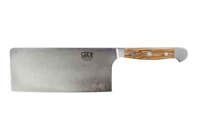 Güde Messer Solingen Schale Alpha Olive, Messerstahl, Chinesiches Kochmesser 18 cm - CVM-Messerstahl - Griffschalen