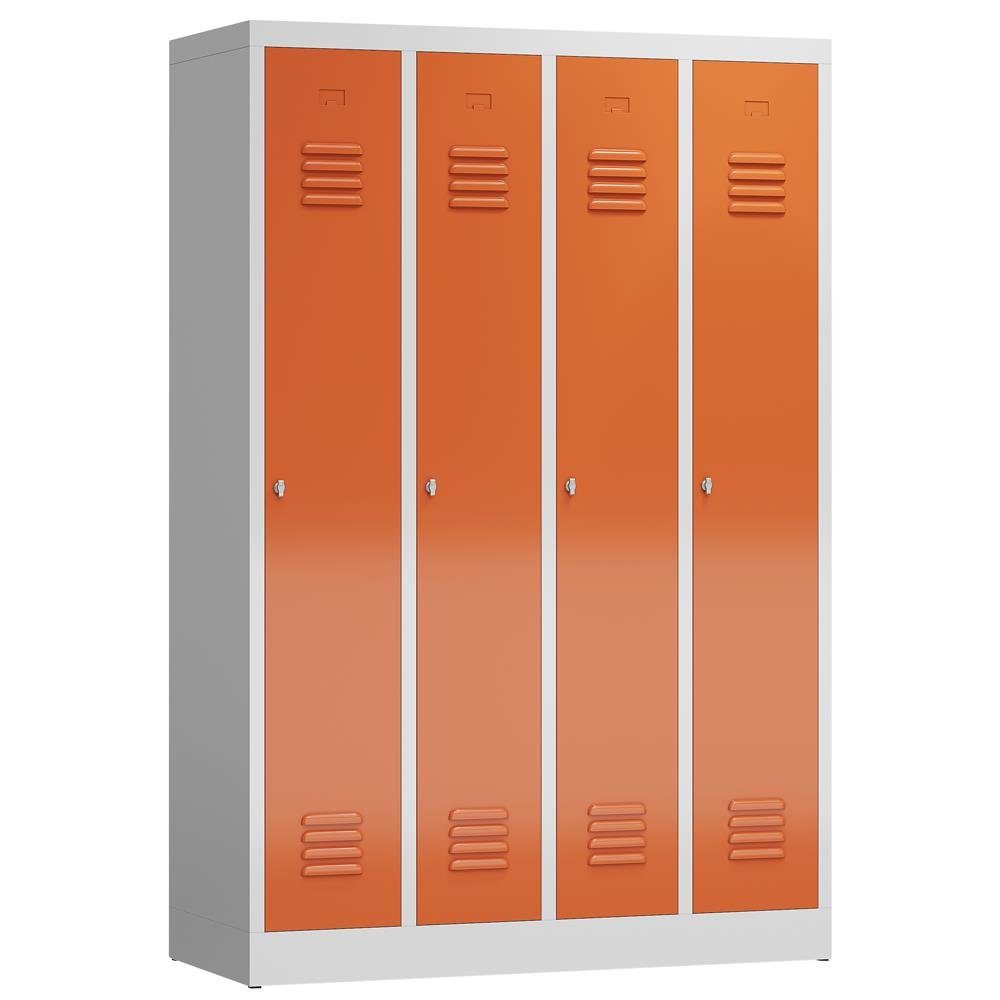 Spind ClassiX Garderobenschrank, 4 Abteile, 1800 x 1185 x 500 mm