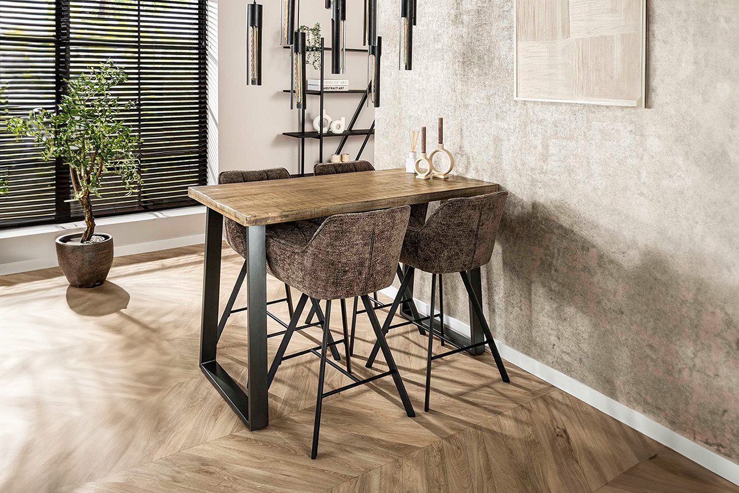 KAWOLA Stehtisch FINA, Stehtisch Mangoholz massiv natur