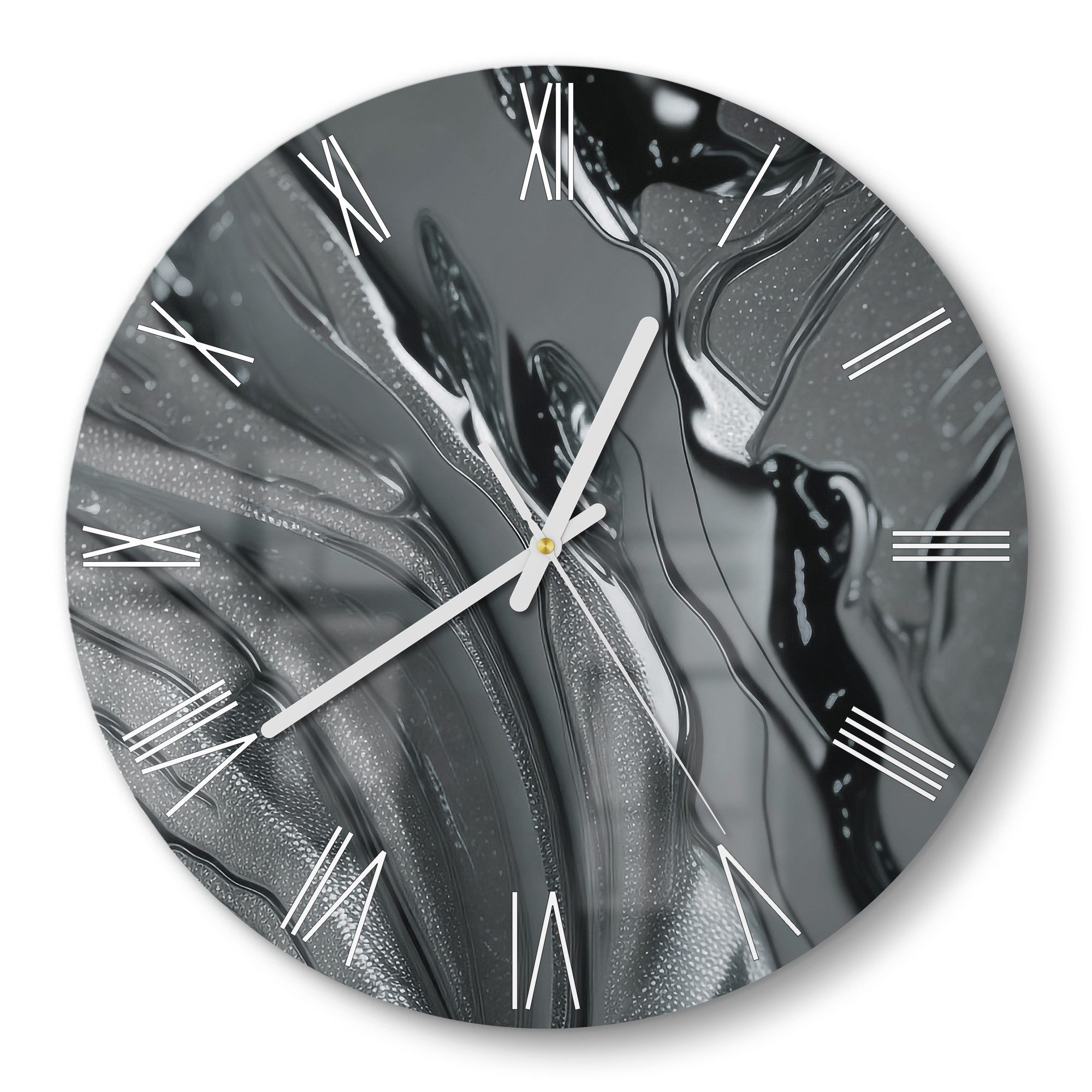 DEQORI Wanduhr 'Metallische Flusslinien' (Glas Glasuhr günstig online kaufen