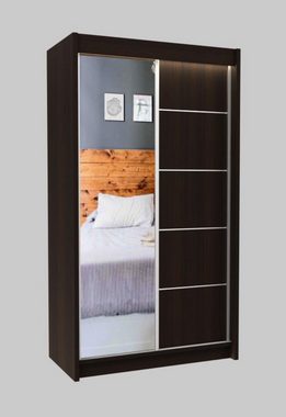 Beautysofa Schwebetürenschrank Marika (Garderobenschrank mit Spiegel für Schlafzimmer, Kleiderstange, Einlegeböden) 120 / 150 / 160 / 180 / 200 / 240 cm