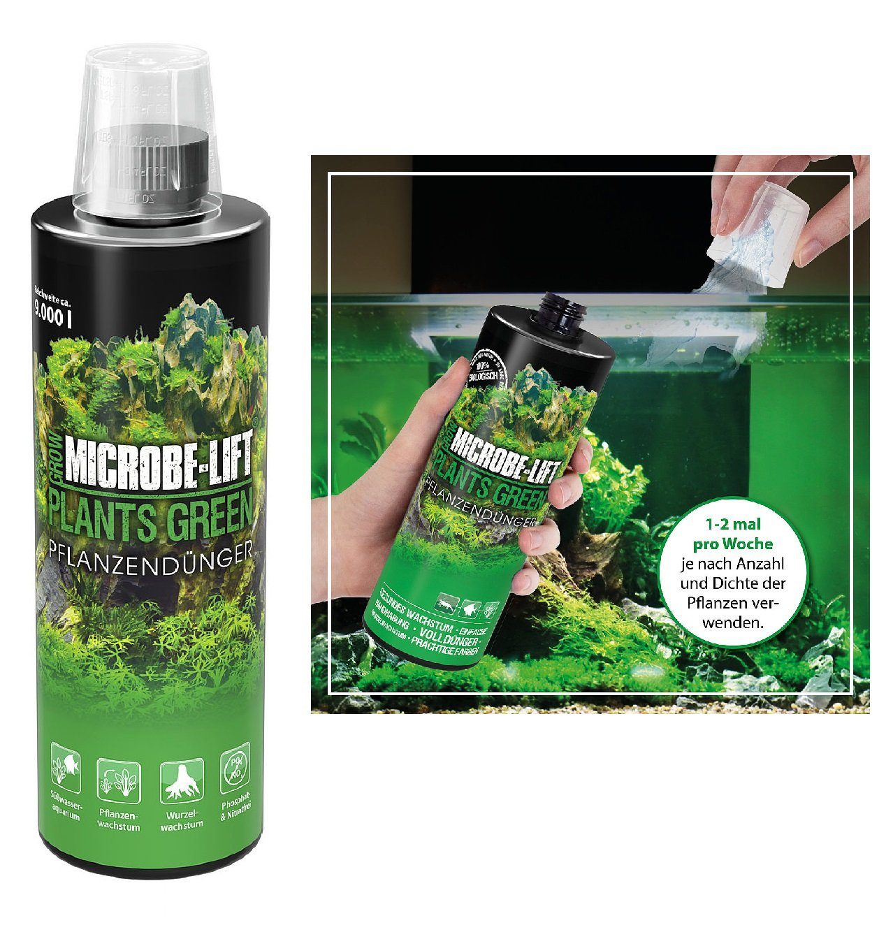 Aquarien-Substrat Microbe - Lift 118ml Plants Green - flüssiger Volldünger für Pflanzen