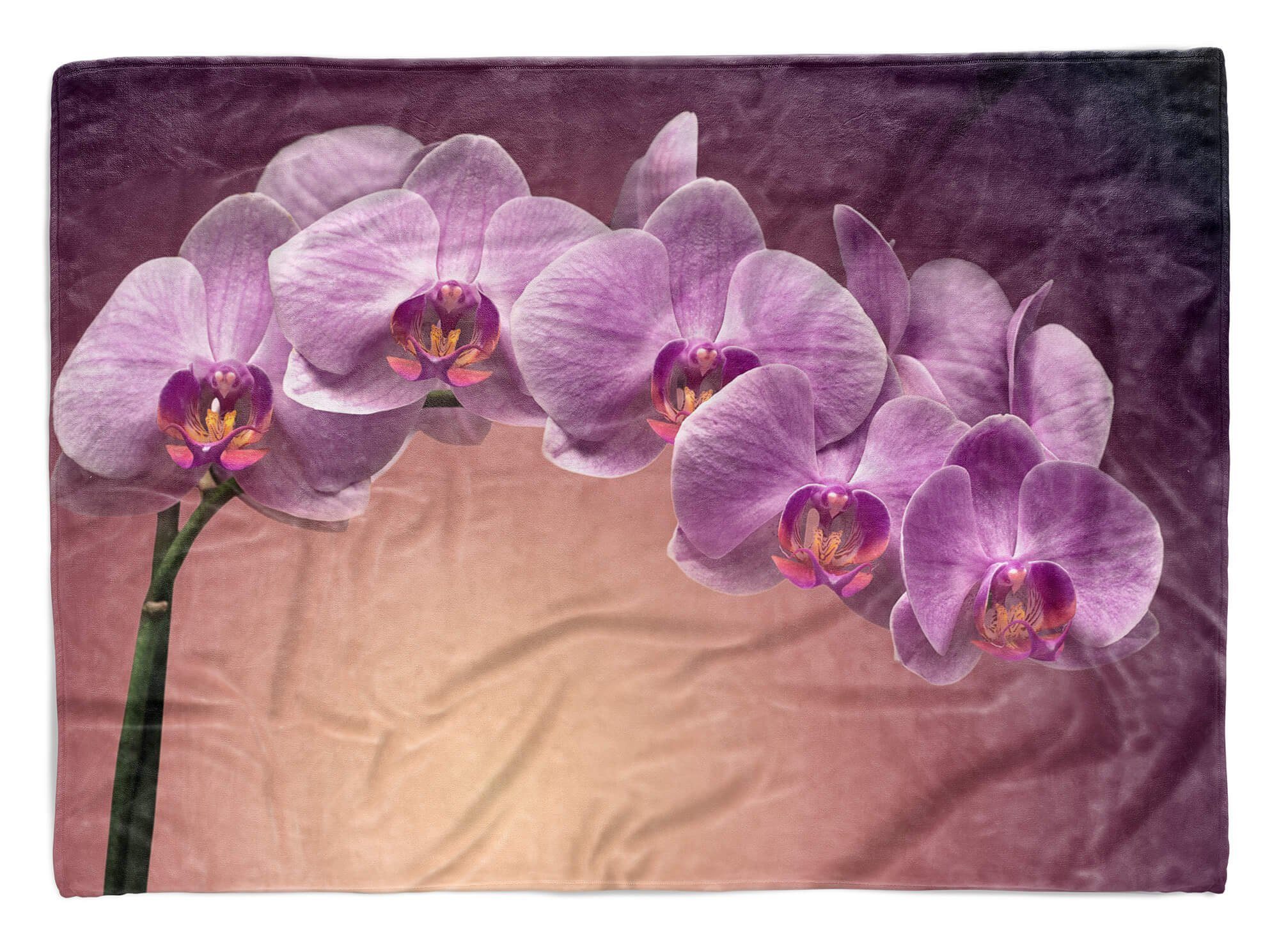 Sinus Art Handtücher Handtuch Strandhandtuch Saunatuch Kuscheldecke mit Fotomotiv Orchidee Blume Blü, Baumwolle-Polyester-Mix (1-St), Handtuch