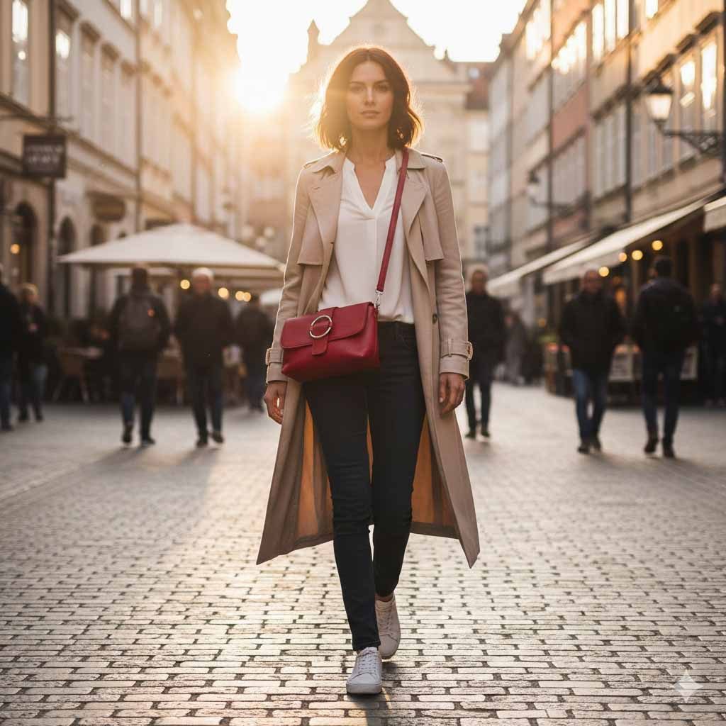ITALYSHOP24 Schultertasche MADE IN ITALY Damen Leder Tasche Umhängetasche Cross Over Body Clutch, Messenger Bag Brusttasche Hüfttasche Freizeit Abendtasche Smartphone