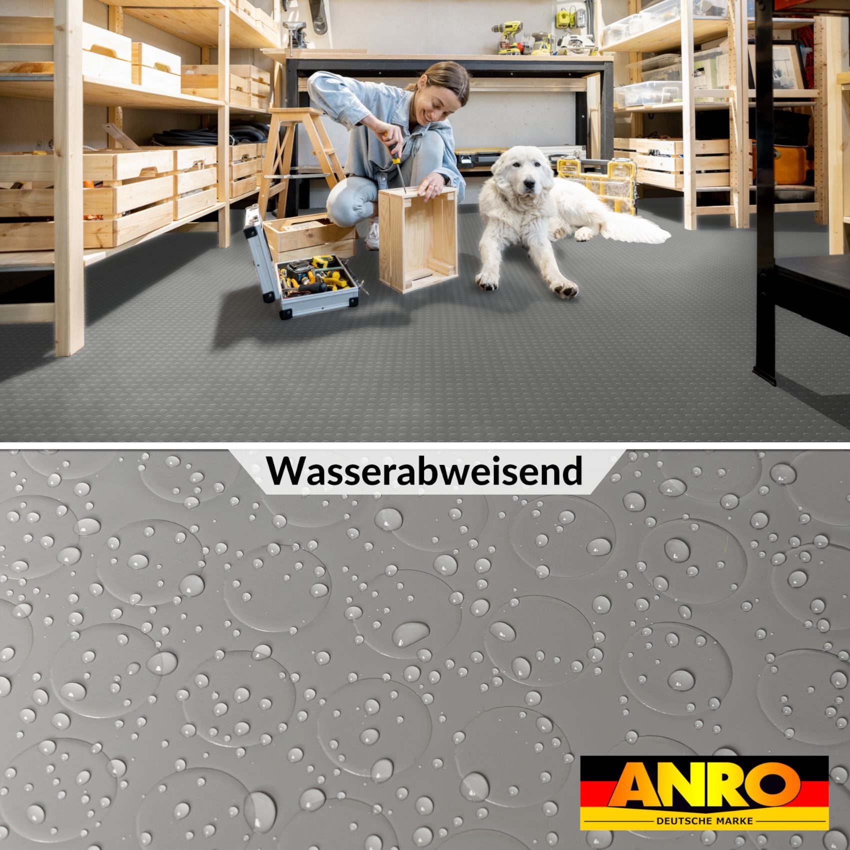 ANRO Vinylboden IMOS Bodenbelag Starker Linoleum PVC-Bodenbelag gerollt, Feuchtigkeitsbarriere feine Optik, Wasserbeständig Langlebig PVC Matte in Größe: 100x140cm