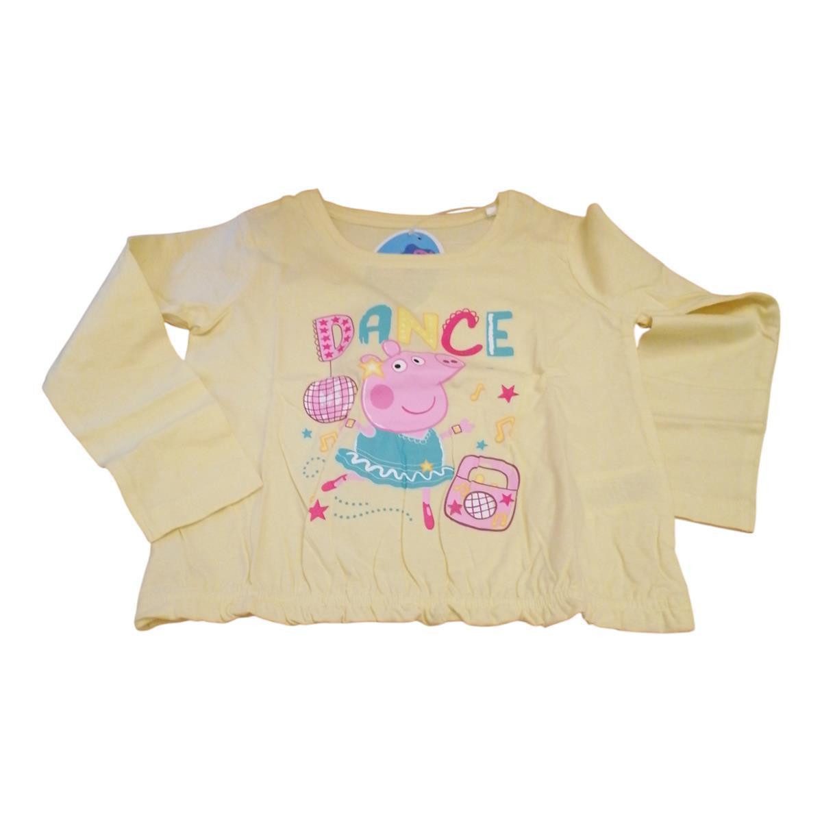 Peppa Pig T-Shirt Peppa Langarm-Shirt für Mädchen, "Peppa Pig Dance", 100% Baumwolle