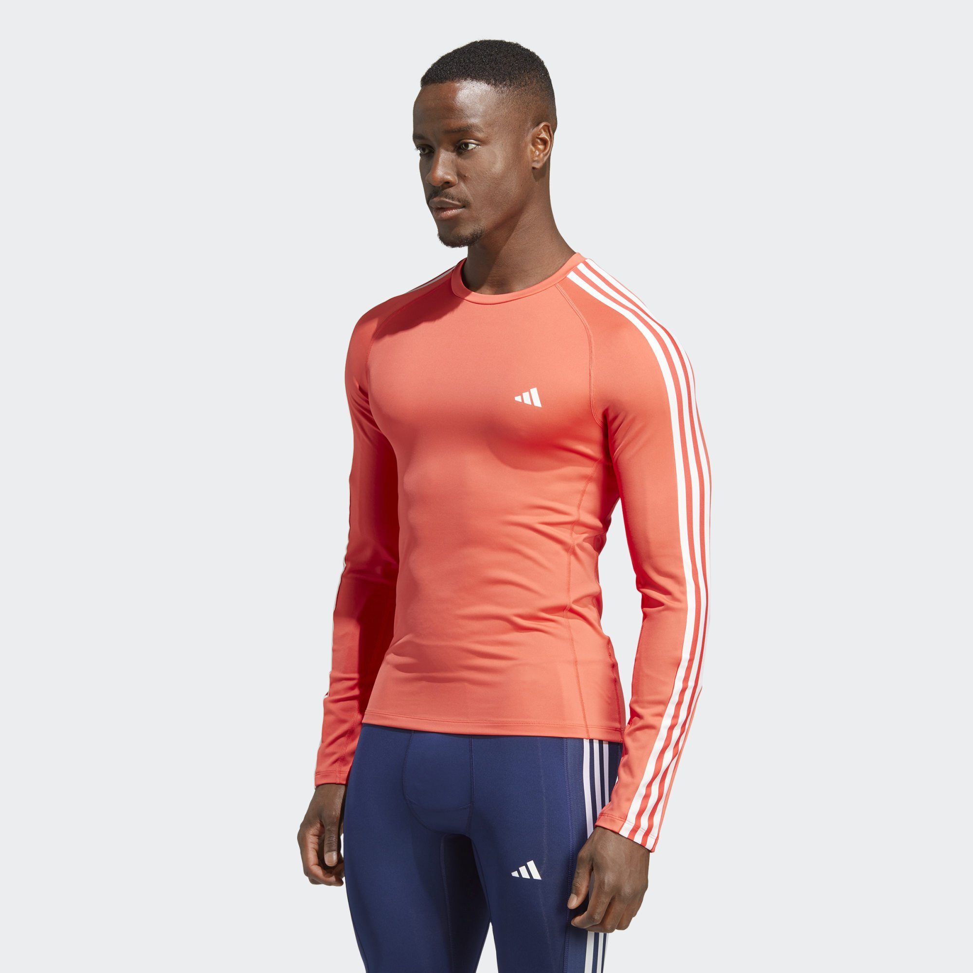 adidas Performance Funktionsshirt TECHFIT 3-STREIFEN TRAINING LONGSLEEVE,  Feuchtigkeitsabsorbierende AEROREADY Technologie