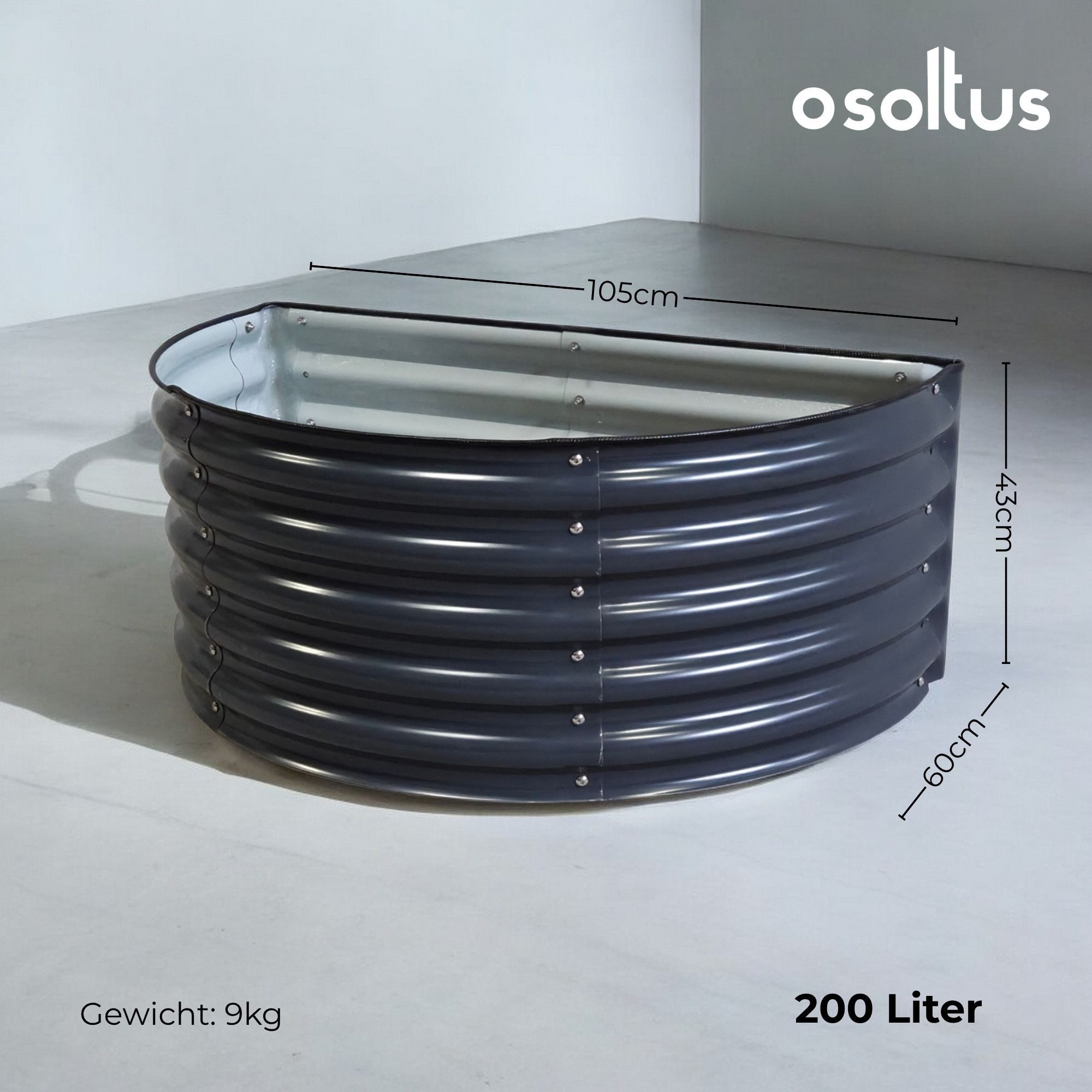 osoltus Hochbeet osoltus Hochbeet Gartenbeet Pflanzbeet halbrund aus Metall 105 x 60 x – Bild 3 von 5