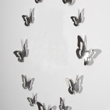 DESIGN DELIGHTS Wanddekoobjekt 12 DEKO SCHMETTERLINGE aus Edelstahl, Butterfly Wanddeko