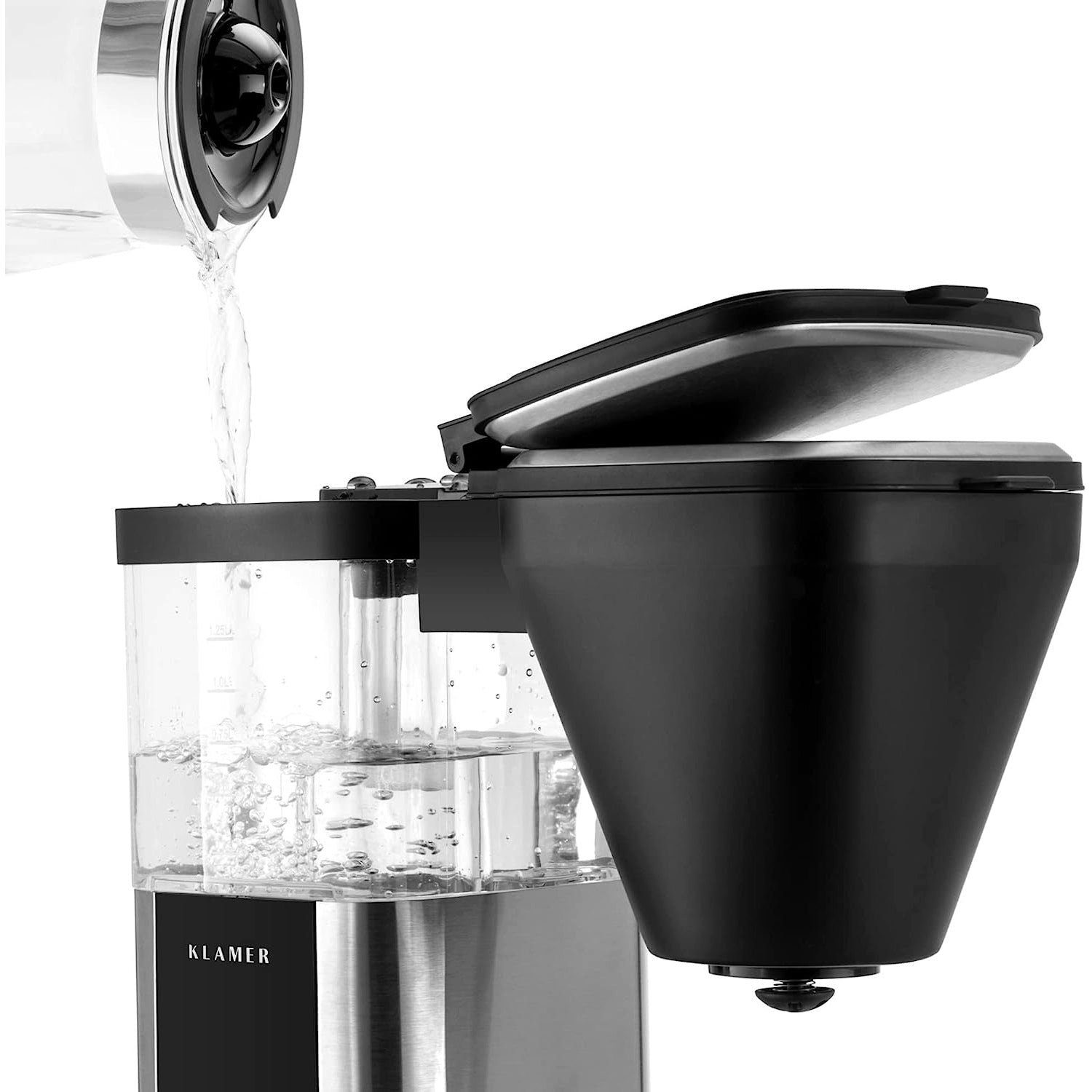 Filterkaffeemaschine mit 1,25L Fassung… Kaffeemaschine Kaffeebereiter KLAMER Glaskanne, mit KLAMER