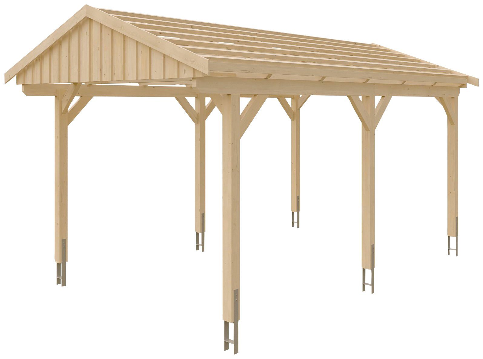 Skanholz Einzelcarport Fichtelberg, BxT: 317x566 cm, 273 cm Einfahrtshöhe, mit Dachlattung