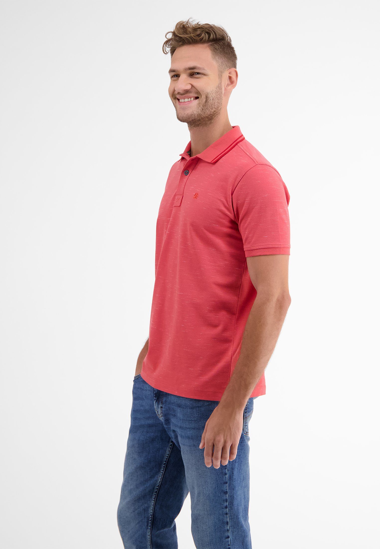 Poloshirt HIBISCUS Poloshirt LERROS Two-Tone-Piqué LERROS RED in