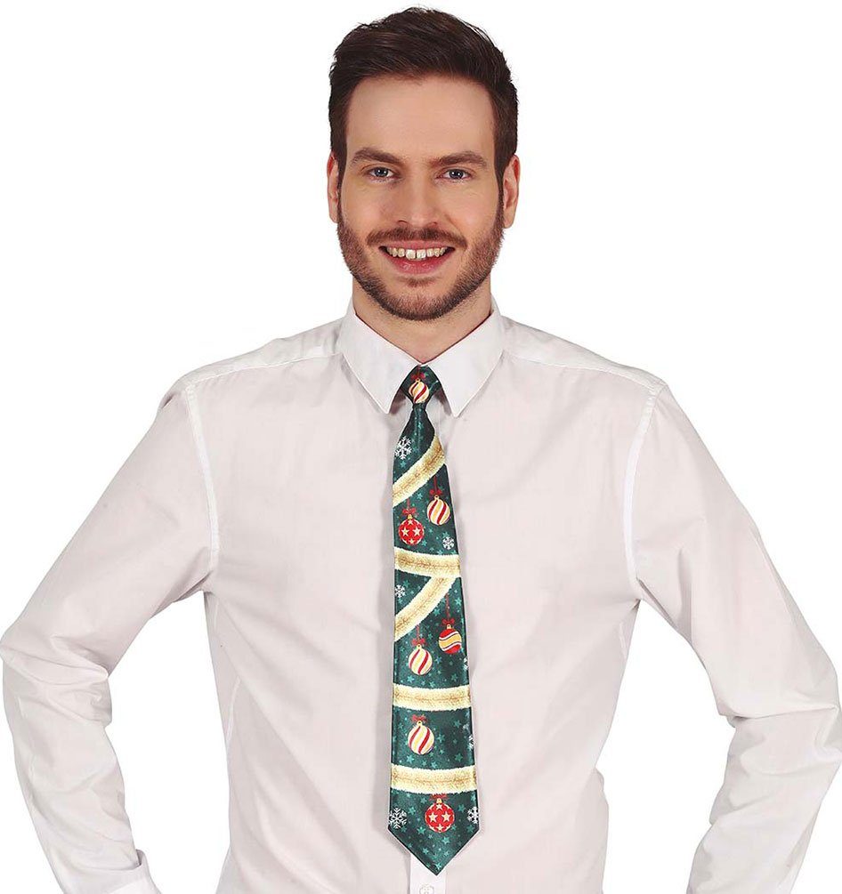 Karneval-Klamotten Kostüm Krawatte Weihnachten grün gold Weihnachtskügel, W günstig online kaufen