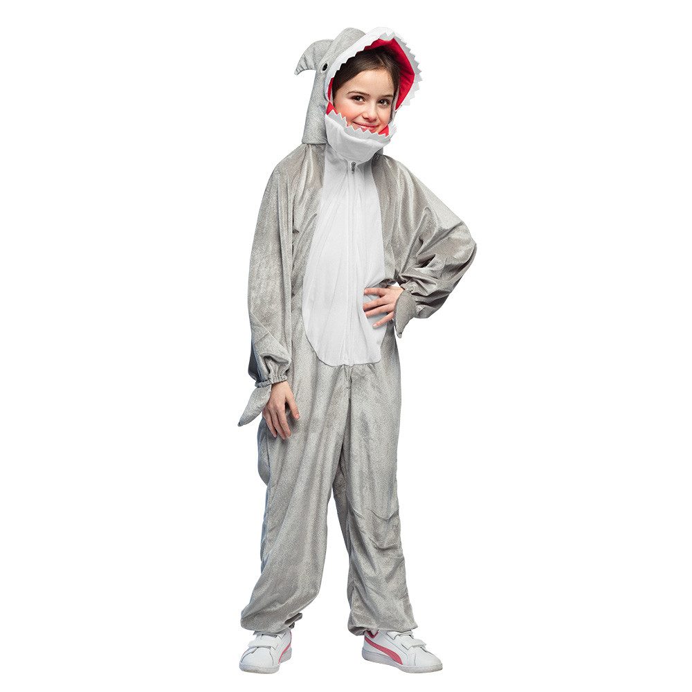 Kostüm Hai Kostüm für Kinder bis 140 cm, Grau