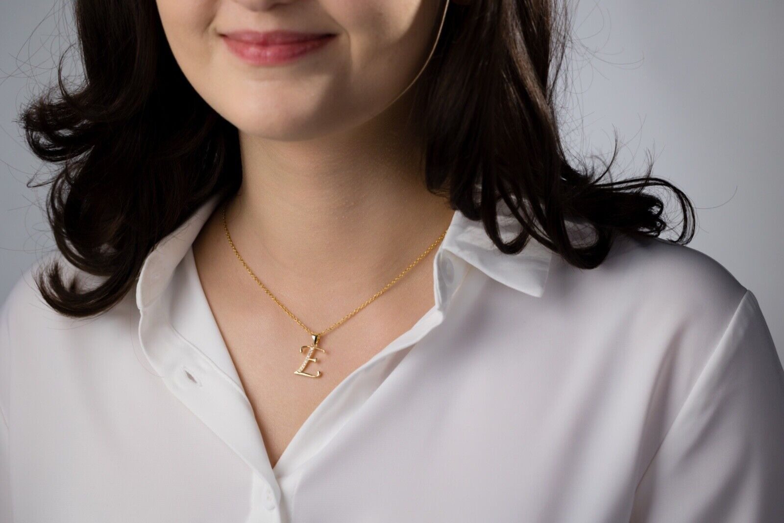 AMERITA Kette mit Anhänger Buchstaben E 925 Sterling Silber goldene Halskette Buchstabenkette, (inkl. Luxus Schmucketui), Geschenkidee für Frauen Damen – Bild 2 von 5