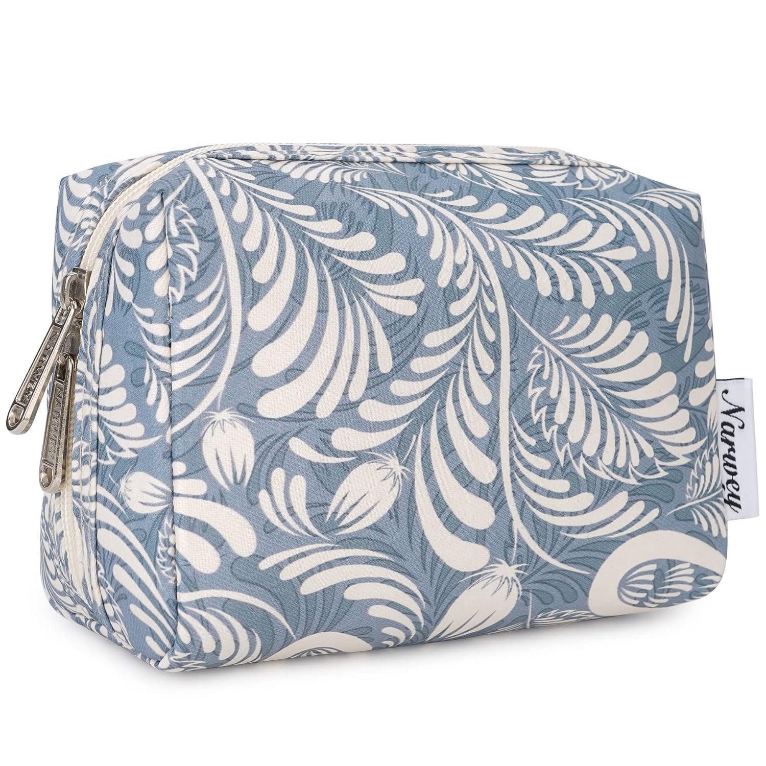 Kosmetiktasche Kosmetiktasche Damen Schminktasche Kulturbeutel Klein Blaues Blatt S