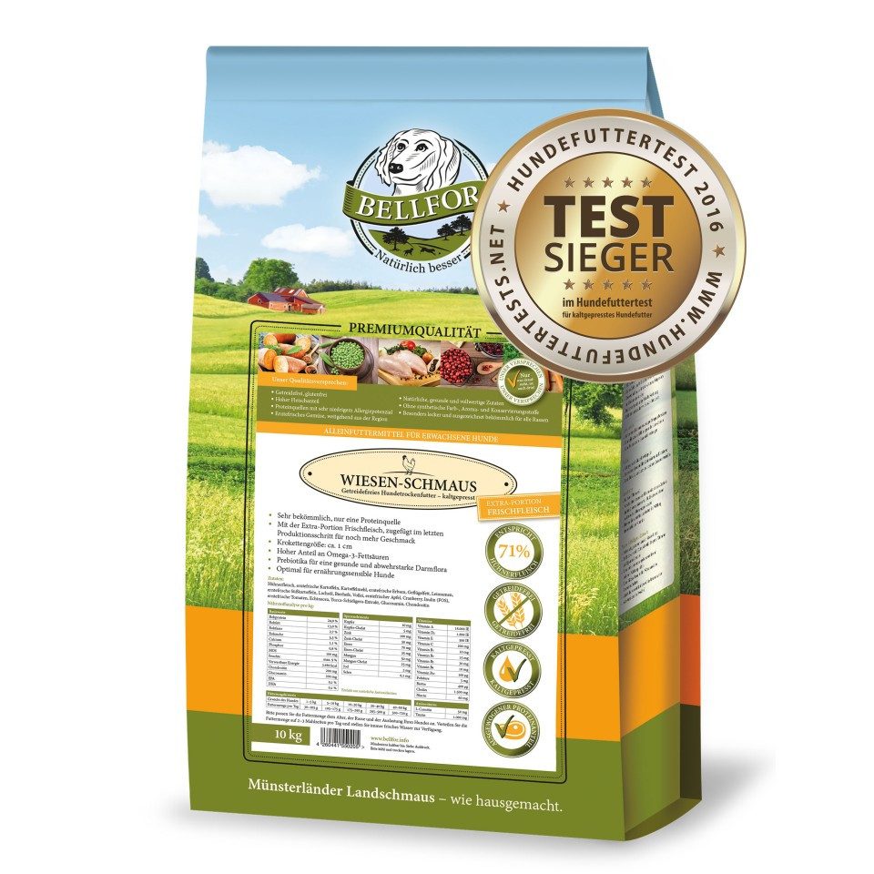 Bellfor BellforTrockenfutter für Hunde mit Huhn Wiesen-Schmaus - 10 kg, für: Hunde