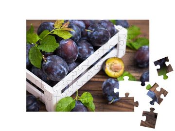 puzzleYOU Puzzle Frische Bio-Pflaumen, 48 Puzzleteile, puzzleYOU-Kollektionen Obst, Essen und Trinken