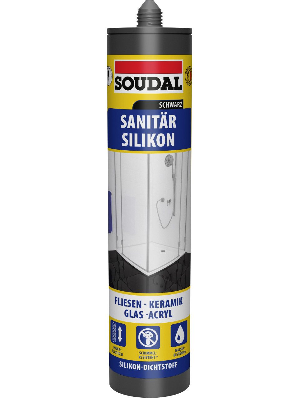 SOUDAL Silikon Soudal Sanitär-Silikon schwarz 300 ml