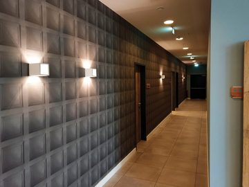 HEITRONIC Außen-Wandleuchte Plaza, LED fest integriert, Warmweiß, Wand-Außenleuchte Ausstrahlungswinkel oben&unten individuell