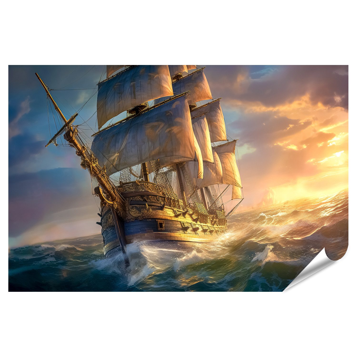 Poster Historisches Segelschiff See Bilder