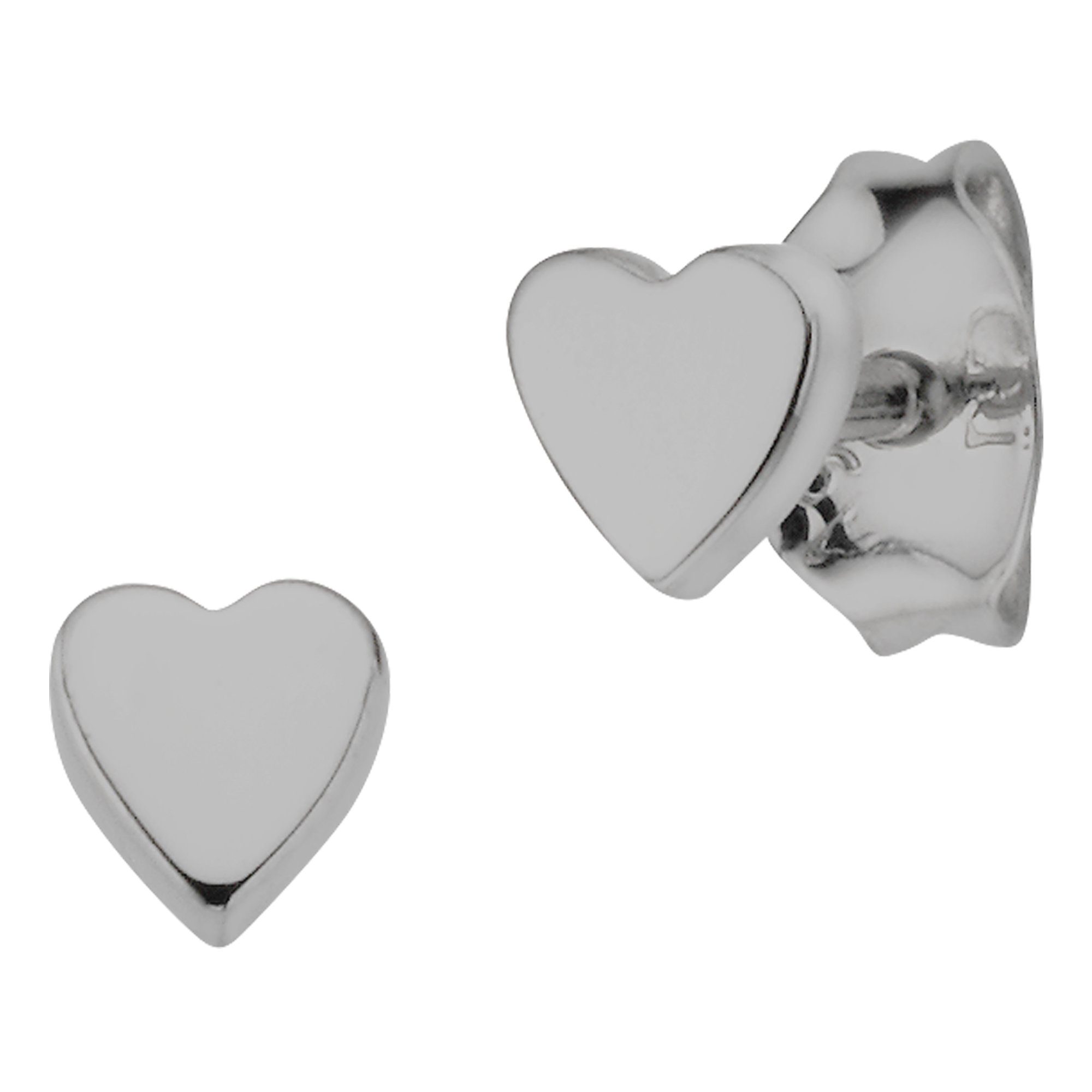 CAÏ Paar Ohrstecker 925/- Sterling Silber rhodiniert Herz