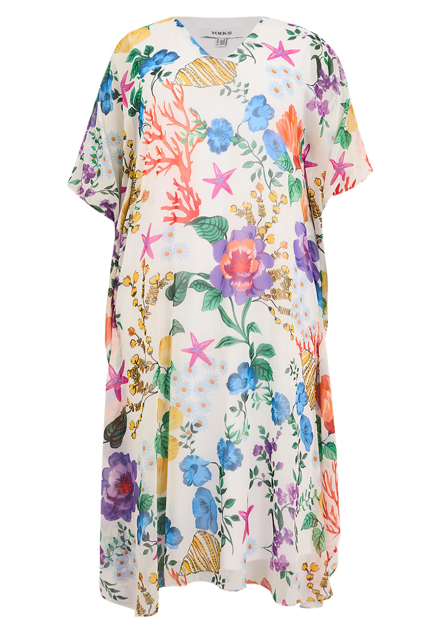 YOEK Cardigan Damen Kaftan mit Druck