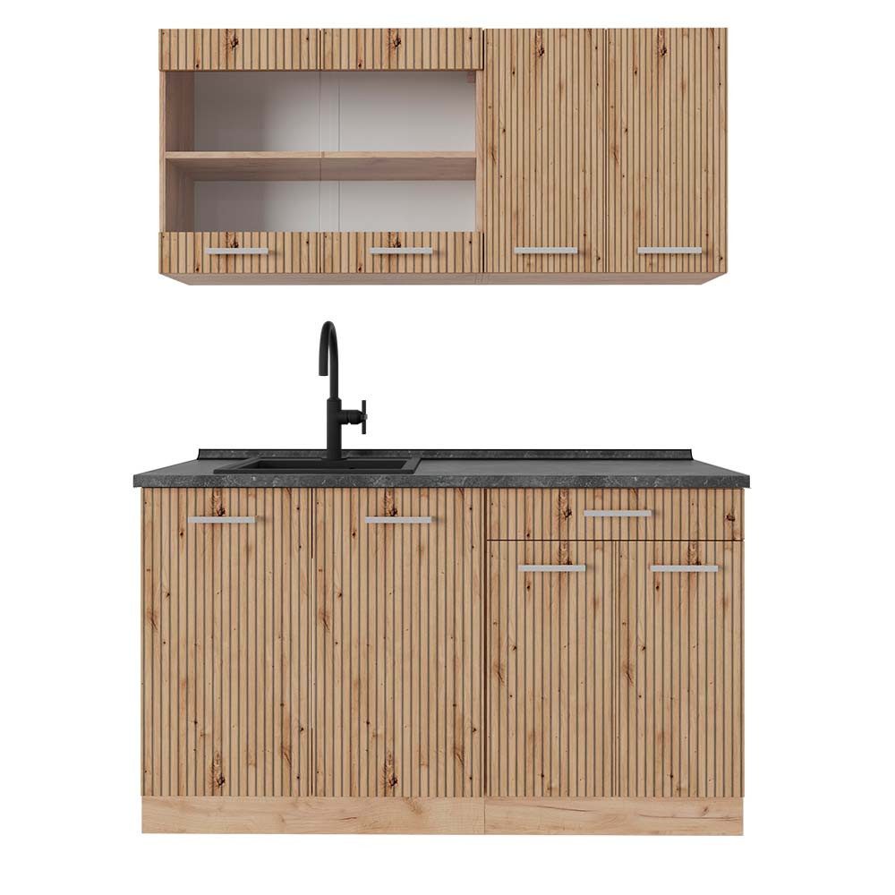 Vicco Küchenzeile R-Line, Artisan-Eiche/Goldkraft Eiche, 140 günstig online kaufen