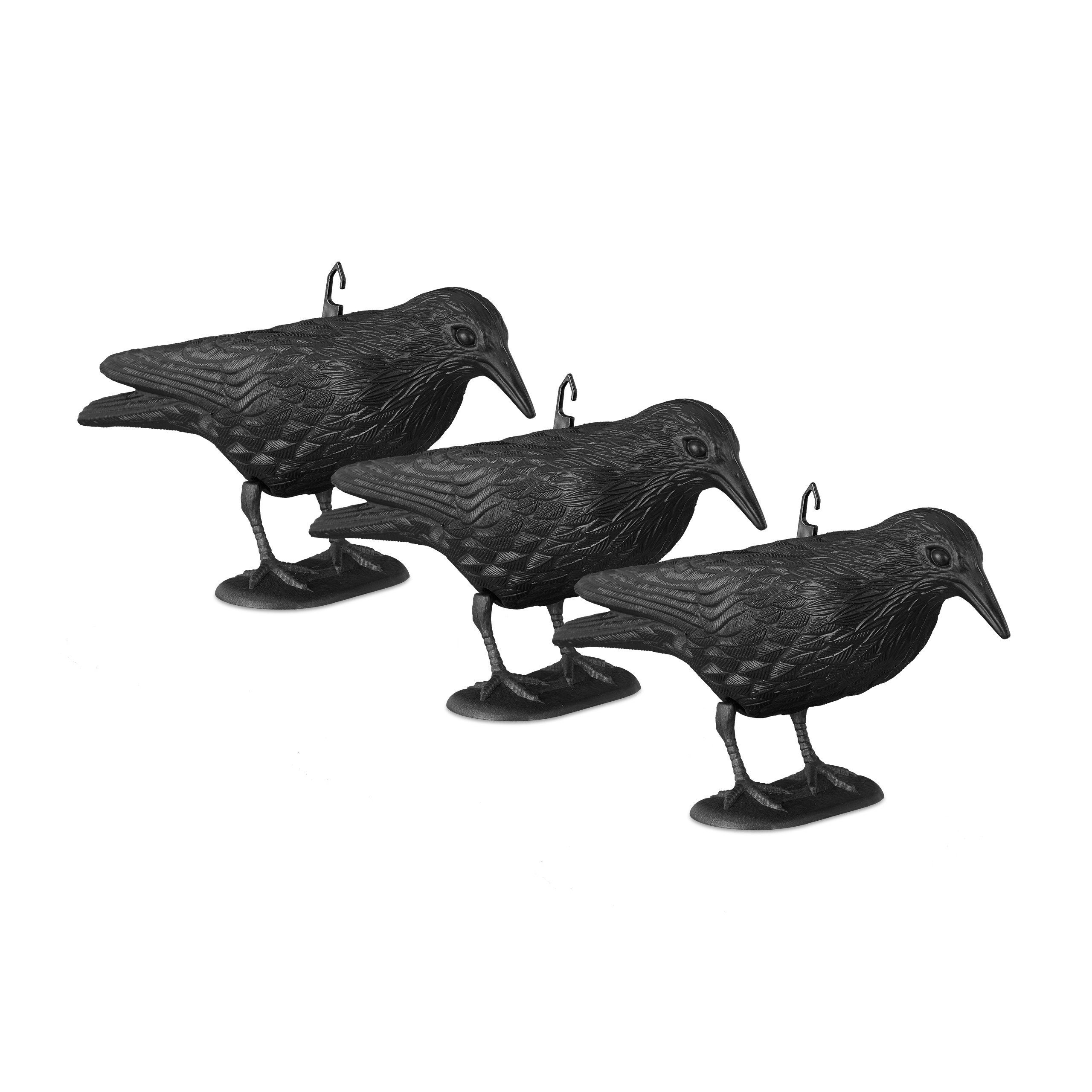 relaxdays Gartenfigur Vogelschreck Krähe im 3er günstig online kaufen