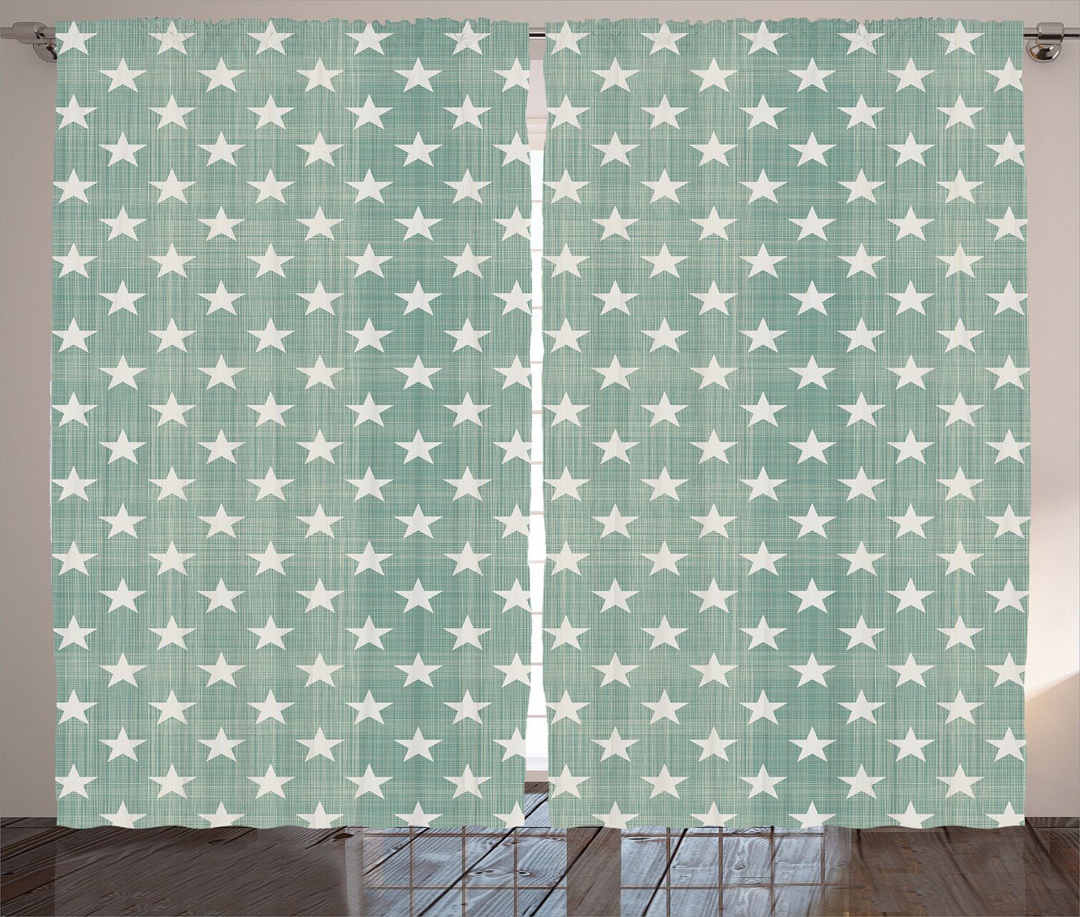 Gardine Schlafzimmer Kräuselband Vorhang mit Schlaufen und Haken, Abakuhaus, Abstrakt Klassische Art-Sterne