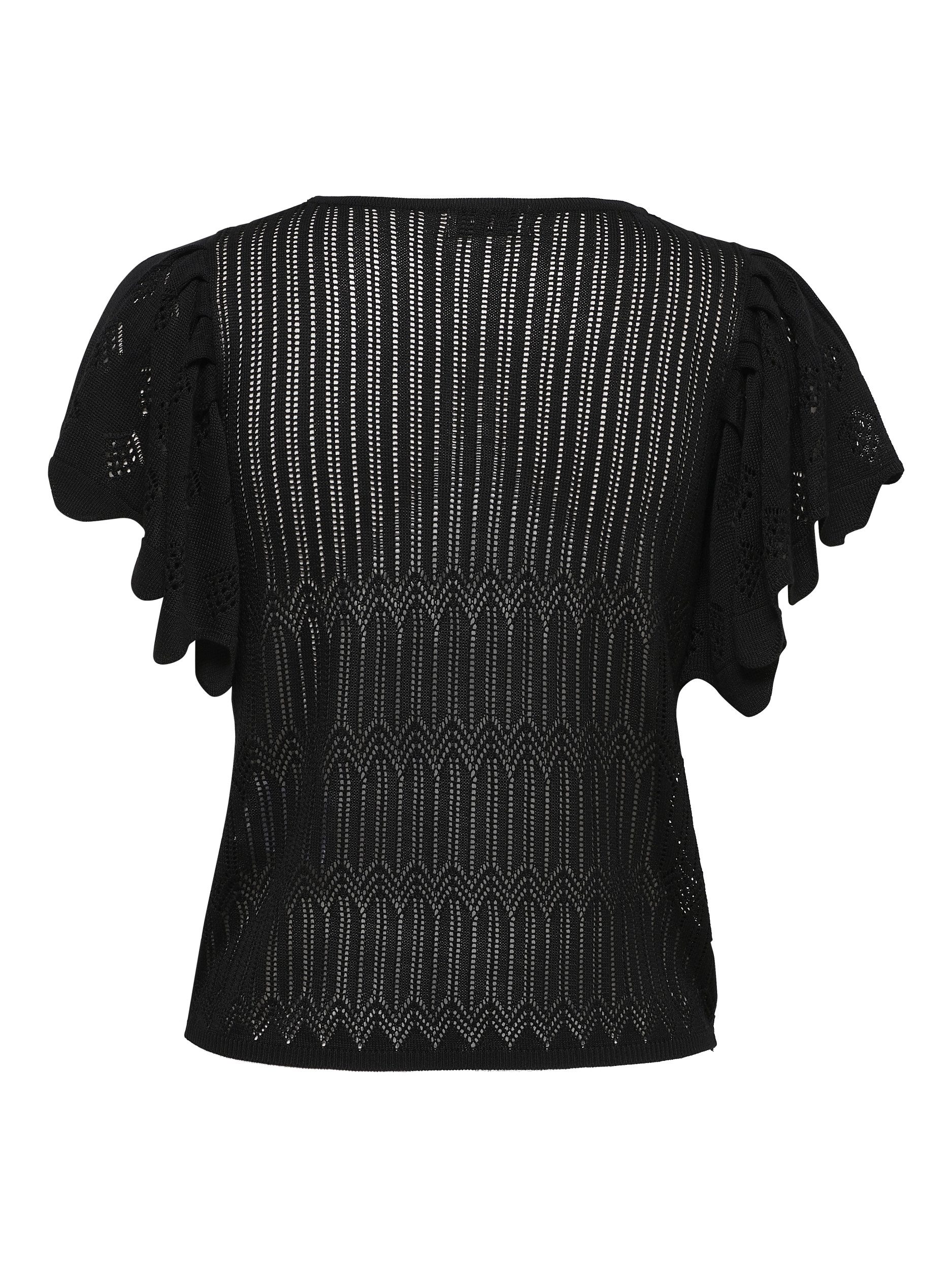 pieces Strickpullover - feminines Strickshirt mit Rüschendetails günstig online kaufen