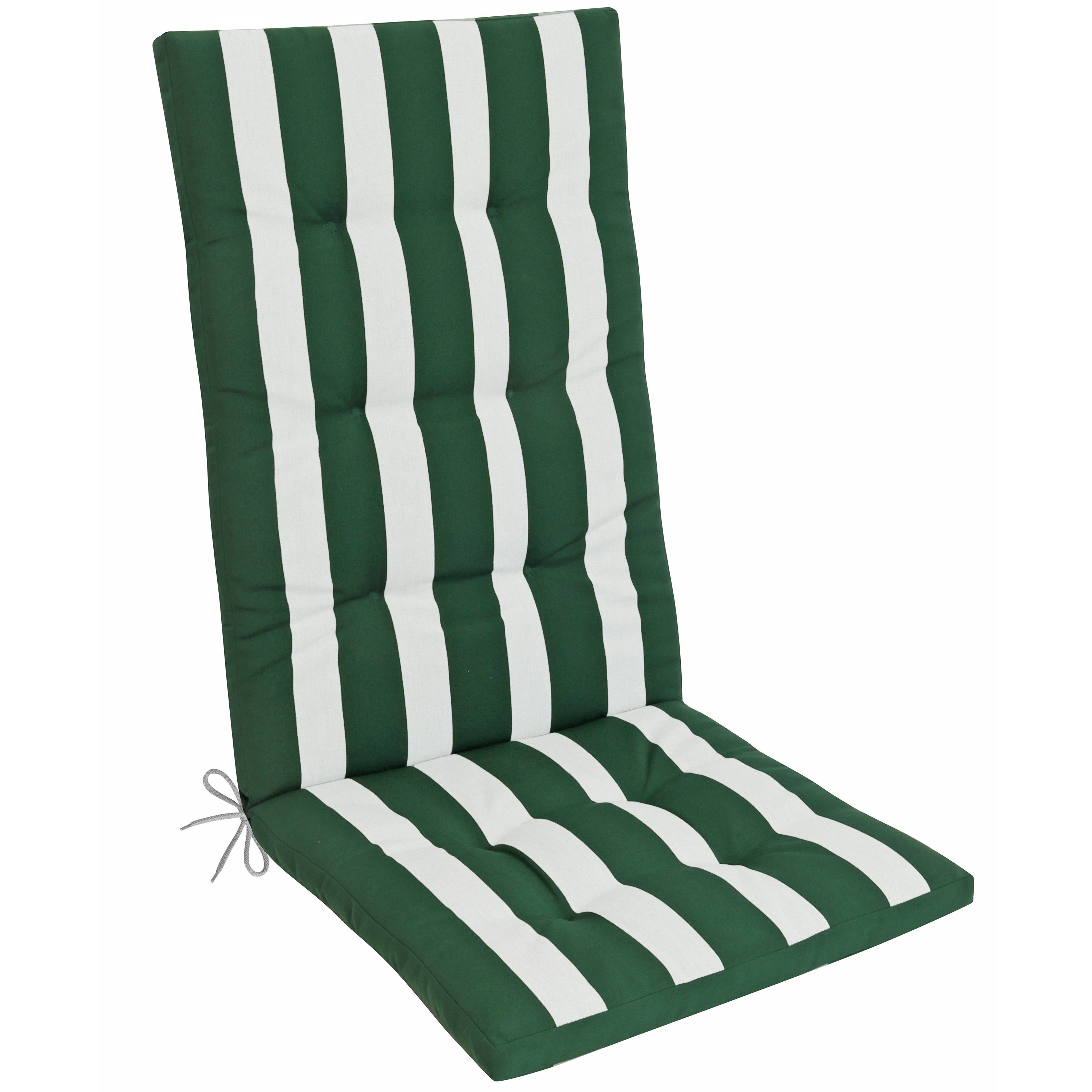Herlag Hochlehnerauflage Mia, (1 St), 123x50x5cm Easy-Drop Bänder Grün Gestreift 1 Polster