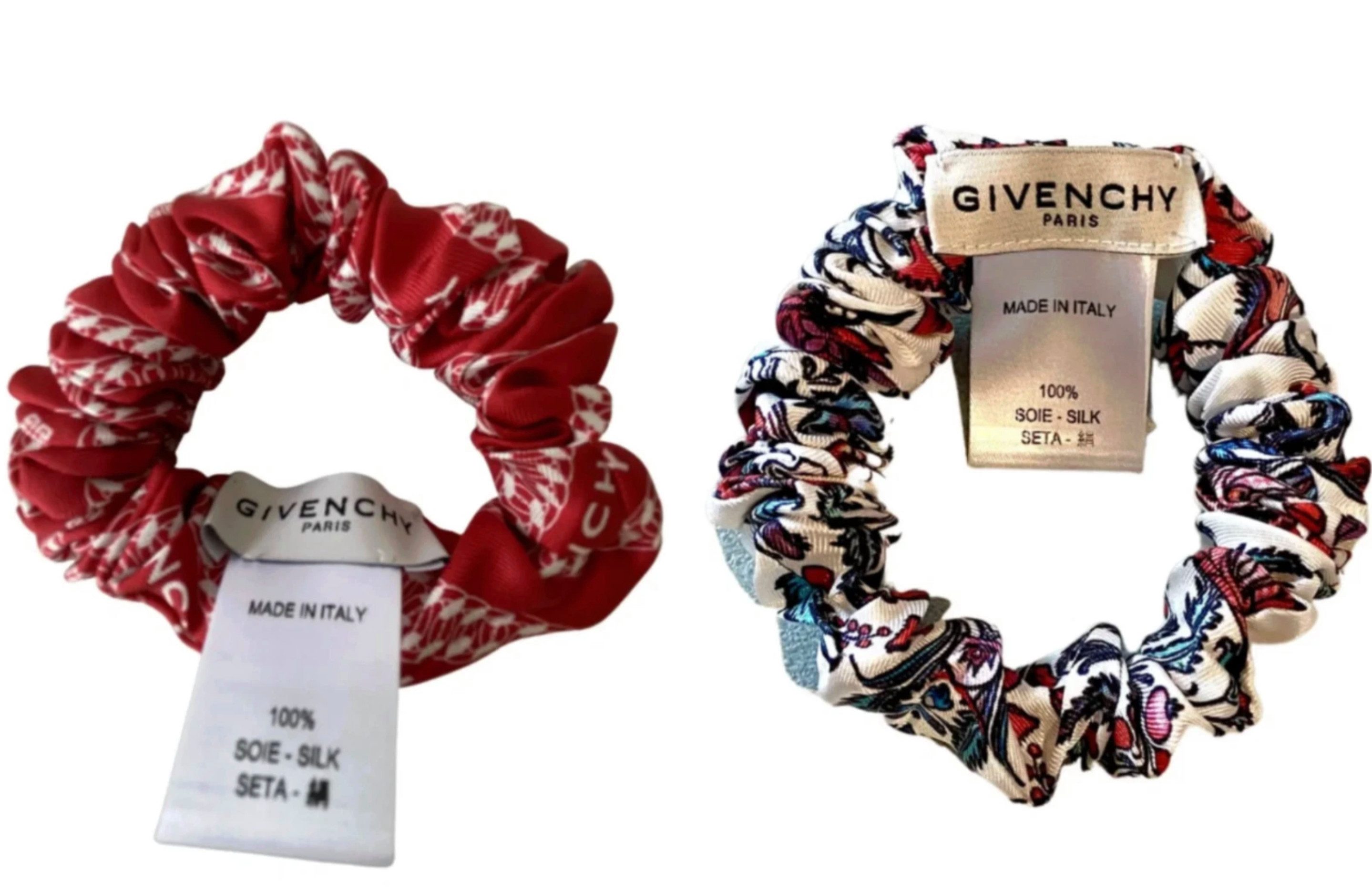 GIVENCHY Haarband Scrunchie Set 2-teilig Haar Band 100% Seide Made in Italy, Glatter Seidensatin mit luxuriösem Glanz
