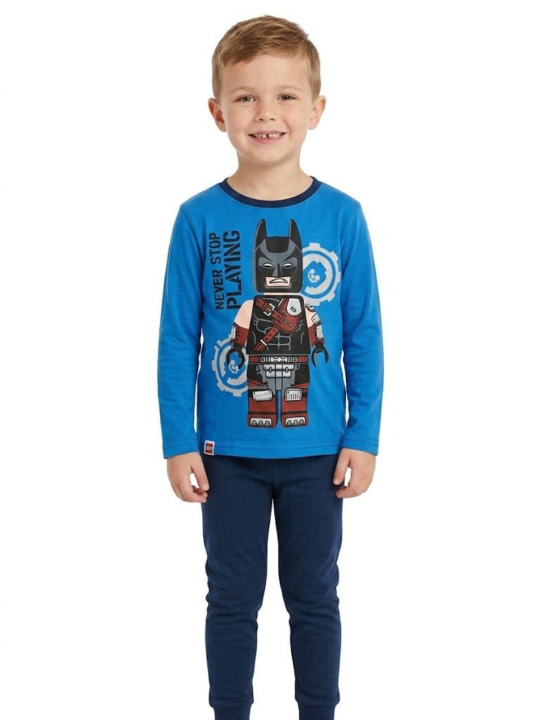 LEGO® kidswear Pyjama LEGO® Movie Schlafanzug Kinder 110/116 Blau oder Rot 5–6 Jahre