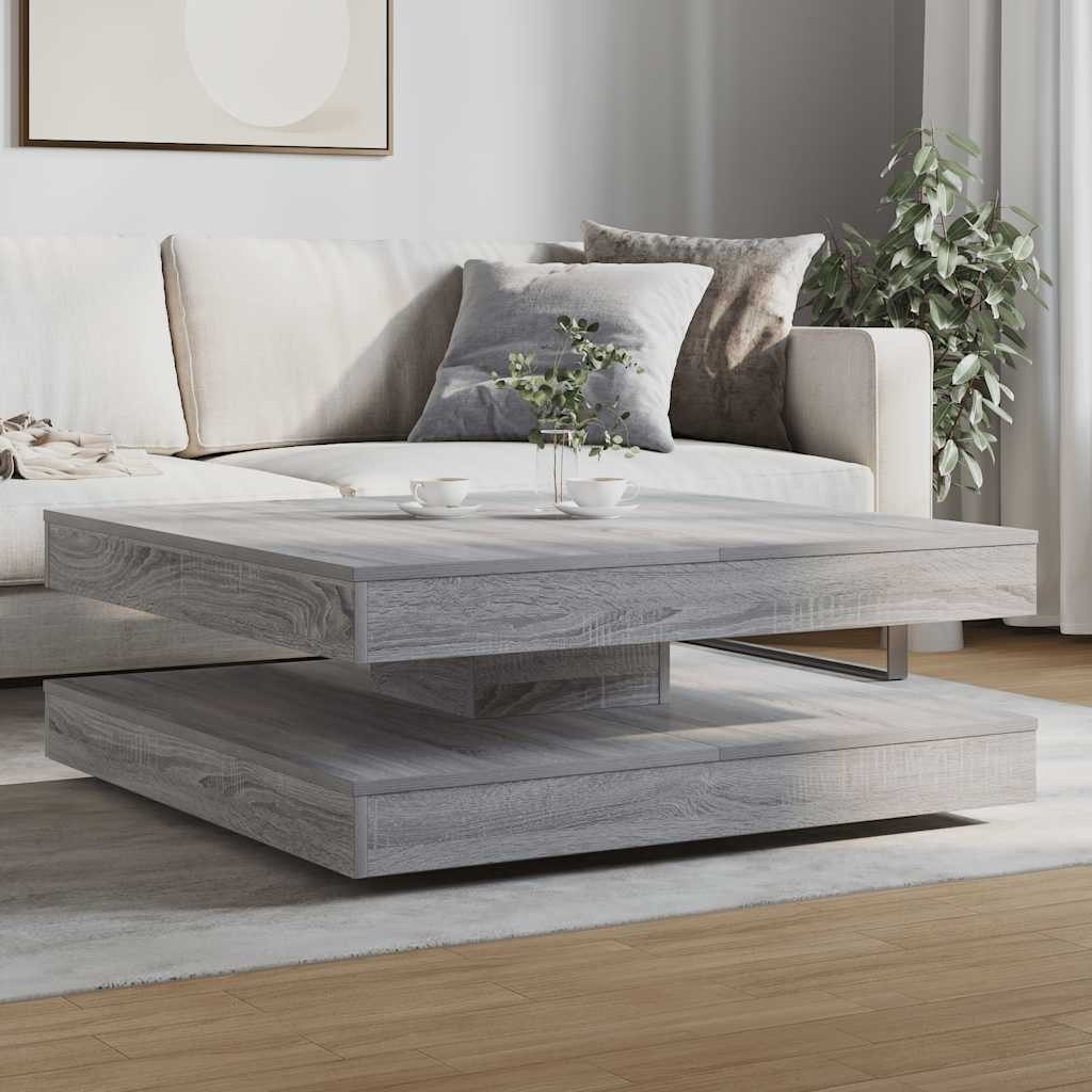 vidaXL Couchtisch Couchtisch 360-Grad Drehbar Grau günstig online kaufen
