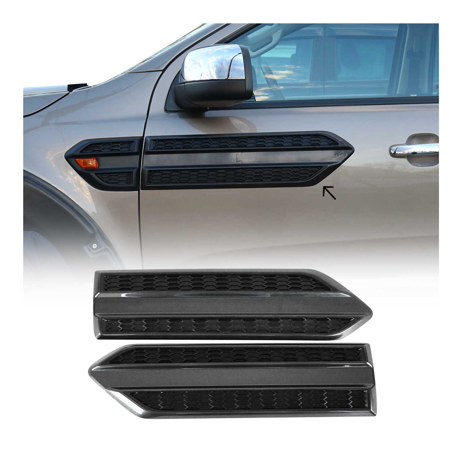 OMAC Zierleisten-Aufkleber Seitentürleiste für Ford Ranger T6 Wildtrak FL 2015-2022 ABS 2x, (2tlg), Langlebig,Einfache Reinigung,Einfache Installation,Rostbeständig