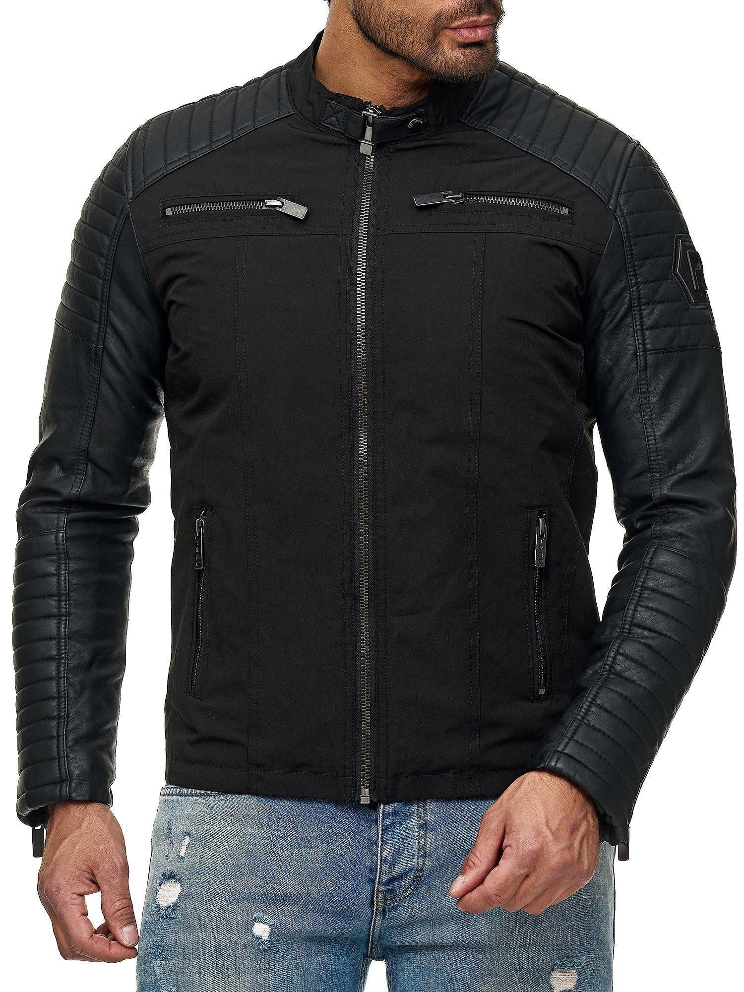 RedBridge Bikerjacke mit robusten Kunstlederärmeln im beliebten Bikerstil