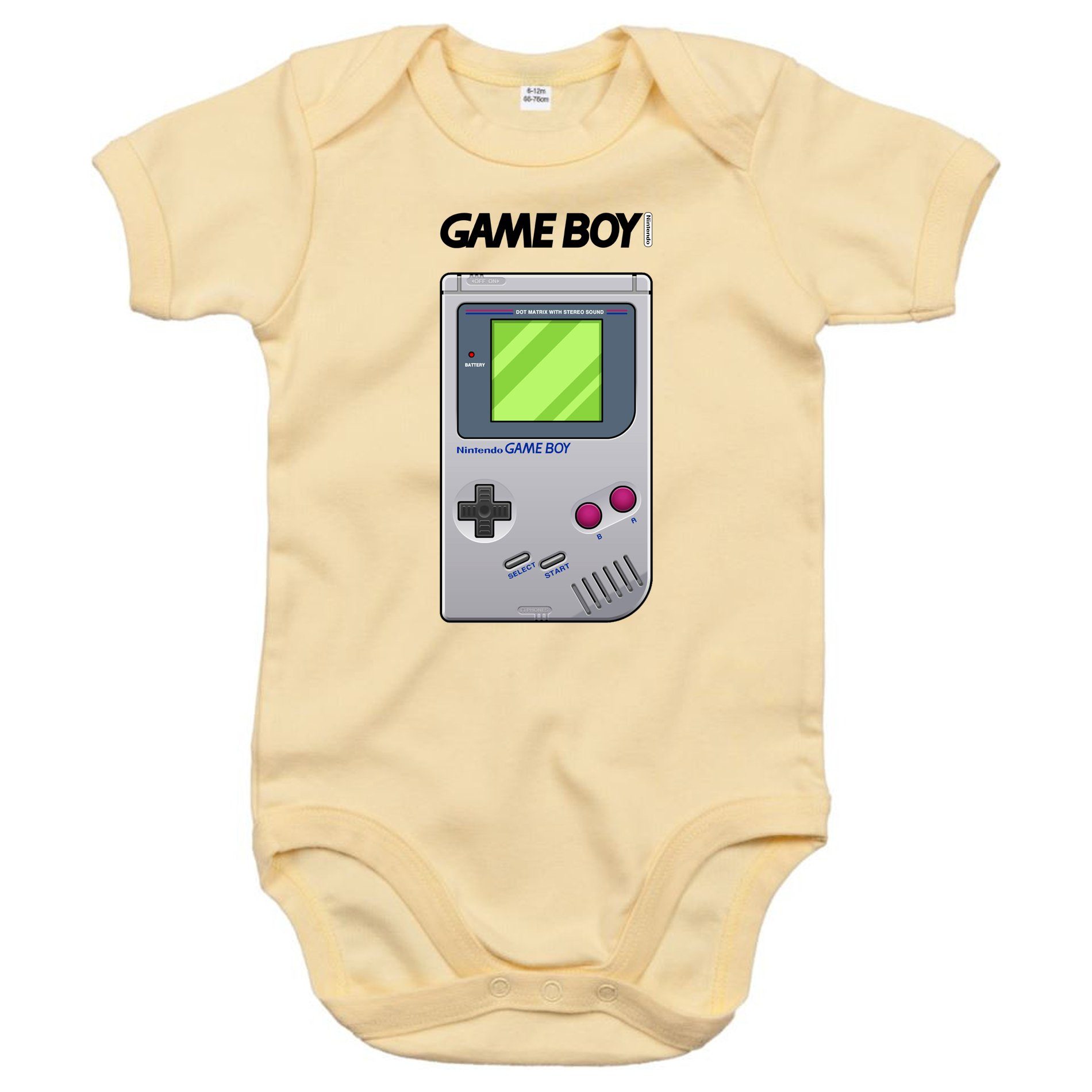 Blondie & Brownie Strampler Kinder Baby Game Boy Retro Nintendo Konsole Logo Gamer Beige