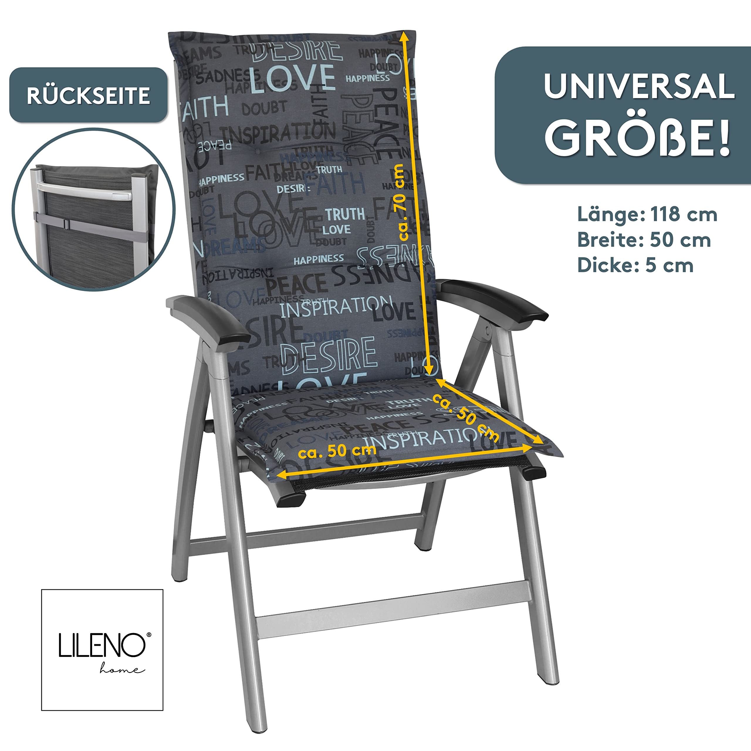 LILENO HOME Hochlehnerauflage Gartenstuhl Auflage, bequeme günstig online kaufen